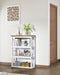 4-Tier Bookcase, 42.9" Floor Standing Organizer Shelf, Corner Book Stand, Metal Frame, for Study, Bedroom, Living Room, White and Walnut TSJ01WL