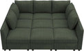 Emerald Green Modular Sleeper Sofa With HiddenStorageCompartment