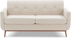 Beige Mid-Century Loveseat Sofa: Easy Assembly, Solid Wood