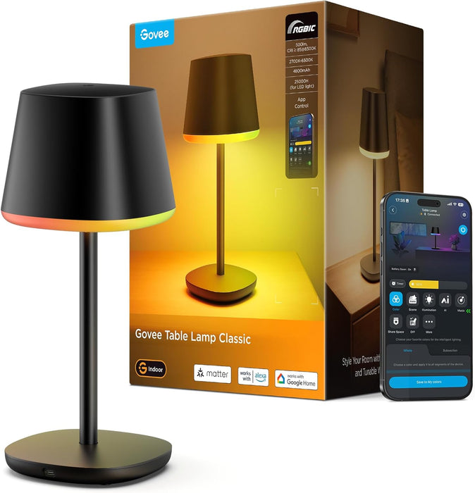 Rechargeable Cordless Table Lamp for Small Bedroom