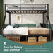 TwinXLOverQueen Bunk Bed HeavyDuty Metal Black Finish