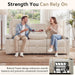 Manual Reclining Sofa, Space-Saving Reclining Couch with Convertible Table & Cup Holders & Storage Pockets, Compact 3-Seater Recliner Couch for Living Room, Home Theater & Apartment (Beige)