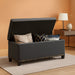Button-Tufted Ottoman with Storage - Dark Grey