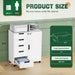 White Five-Drawer Movable Storage Cabinet For Home