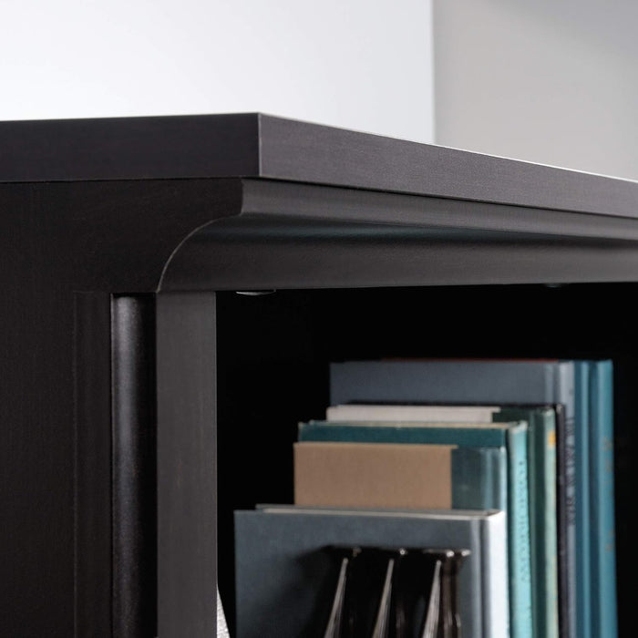 Select Book Shelf, Bookshelf with Storage, Library Bookcase with Doors and Adjustable Shelves, in Estate Black