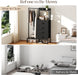 Black Dresser with Hanging Rack - Small Closet with 4 Fabric Storage Drawers, 44" H Dresser with Clothes Rack, Chest of Drawer, Kids Dressers for Bedroom, Entryway, Living Room, Sturdy Frame