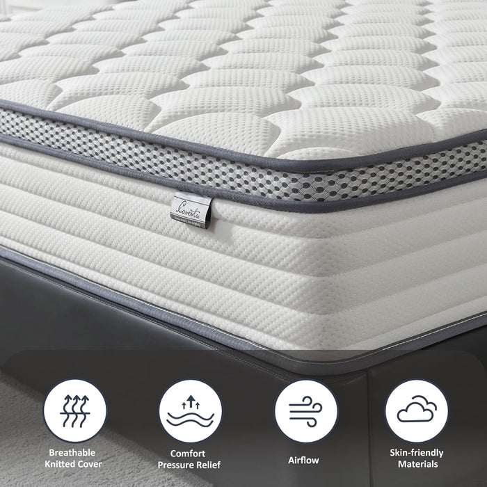Full Size Mattress,12 Inch Hybrid Mattress in a Box,Medium Firm Support