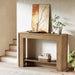 41.3" Farmhouse Console Table, Narrow Entryway Table with 2-Tier Open Storage, Sofa Table behind Couch, Rustic Console Table for Living Room, Hallway, Foyer, Light Walnut