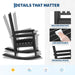 HDPE Rocking Chair Outdoor Set of 2 with Side Table, High Back Rocker