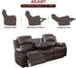 Bonded Leather Living Room Furniture Set Reclining Sofa Set Loveseat Furniture Sets in Living Room Sofa Recliners (Sofa+Loveseat, Brown)