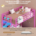 Bunk Bed Twin over Twin with Desk and Storage Metal L-Shaped Bunk Beds with Led Lights & Charging Station,Pink Bunk Beds for Kids with Safety Guardrail and Ladder,Girls Bed,No Box Spring Needed