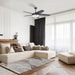 Ceiling Fans Carmel, 48 Inch Contemporary Indoor LED Ceiling Fan with Light, Remote Control, Dual Mounting Options, Dual Finish Blades, Reversible Motor - 51912-01 (Black)