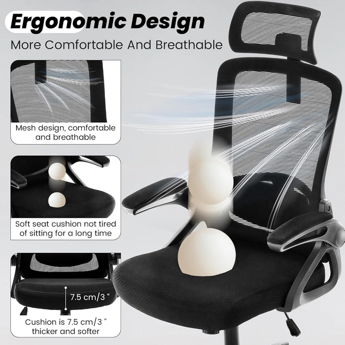 Office Chair Mesh Computer Chairs with Adjustable Lumbar Support