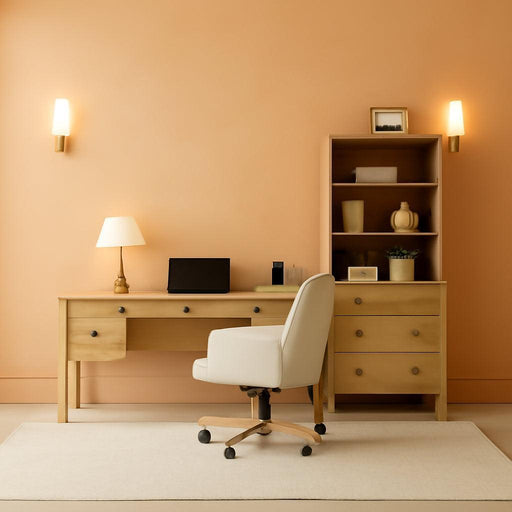 OakwoodFinish 56-Inch Executive Desk With USB Charging