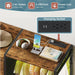 Dresser with Hanging Rack, 8-Drawer Dresser for Bedroom with Charging Station & LED Lights, Fabric Dressers with Shoe Rack, Rustic Brown, 11.8" D X 42" W X 42.7" H (8 Drawers)
