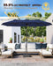 15Ft Patio Umbrella with Base Include, Large Outdoor Double-Sided Rectangle Umbrella with Easy Crank Handle for Poolside, Garden & Deck - Navy Blue