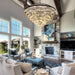 Large Crystal Chandelier, 48’’ Black Farmhouse Luxury Chandelier