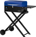 BBQ Wood Pellet Grill Smoker with Foldable Cart, Meat Probe, 2 Tiers Cooking Area, Portable Smoking Grilling Stove for Outdoor Patio Cooking, RV Camping Tailgating, Blue GS342