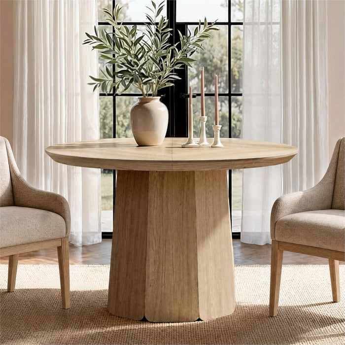 43 Inch Circular Dining Table With SolidWoodPedestal