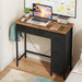Small Desk with 5 Fabric Drawers, 33 Inch Writing Desk for Home Office, Simple PC Desks for Small Place, Kids Girls Teen Study Table Vanity for Bedroom, Dorm, Rustic Brown, 14" D