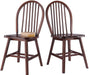 Windsor 2-Piece Chair Set, Solid Wood, Walnut Finish