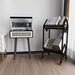 Bookshelf Book Rack Industrial Metal Bookcase 2 Tier Holder with Wheels Modern Stylish Design Magazines Files Album Recipe Book Storage Organizer for Sofa End Bed Beside
