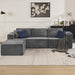 106 Inches Modular Sectional Sofa RightFacing Grey