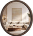 24 Inch round Mirror, Walnut Wood-Grain Foil Finish Circle Mirror for Bathroom, Entryway, Living Room, Bedroom and Vanity Decor
