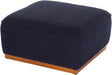 Square Ottoman Coffee Table 30" Premium Fabric Upholstered Coffee Table with High Density Foam and Solid Wood Frame, Stylish and Practical Living Room Furniture, Dark Blue
