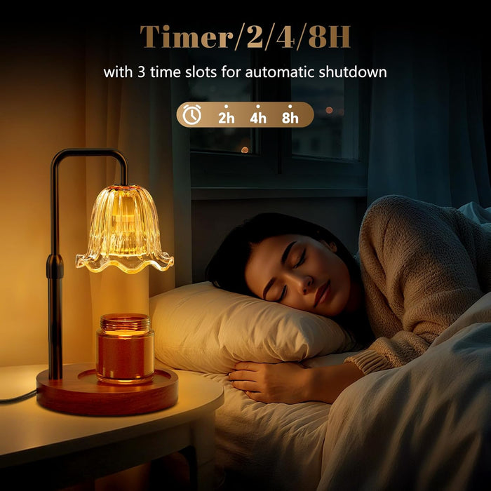 Candle Warmer Lamp with Timer Dimmer, Electric Candles Warmer Lamps for New Home Room Decor, Birthday Gifts for Women, Height-Adjustable Wax Melting Warmer Lamp for Jar Scented Candles