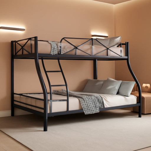 JetBlack IndustrialGrade Steel Twin Over Full BunkBed