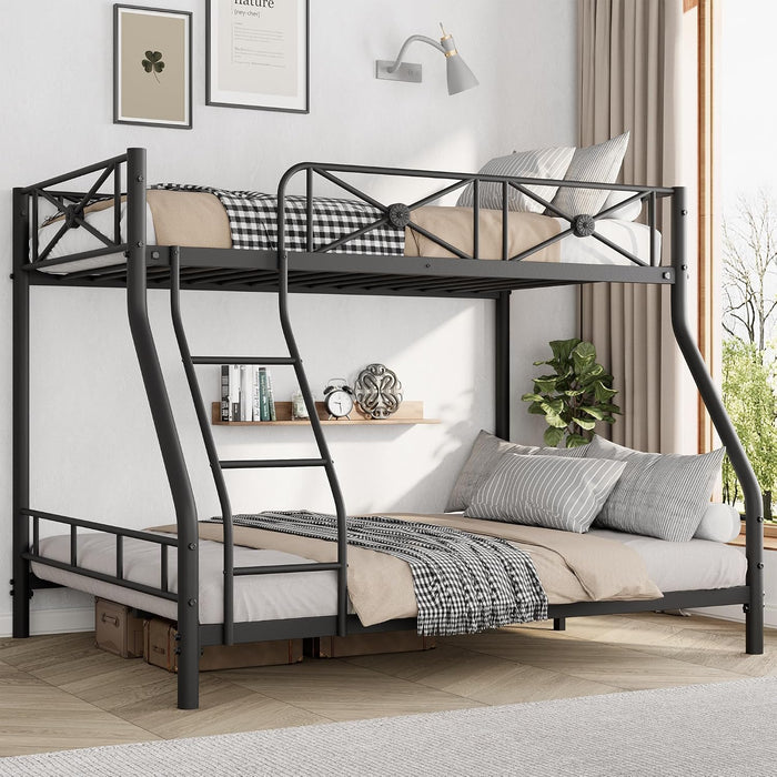 JetBlack IndustrialGrade Steel Twin Over Full BunkBed