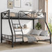 JetBlack IndustrialGrade Steel Twin Over Full BunkBed