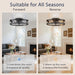 Modern Black Caged Fandelier Low Noise Ceiling Fan