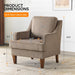 Light Brown Upholstered Midcentury Accent Chairs Pair