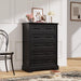 Tall Dresser for Bedroom,Farmhouse 5 Drawers Dresser, Chest of Drawer Chest, Multi-Tier Clothing Storage Cabinet, Black