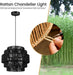 Black Boho Rattan Chandelier With Handwoven Shades