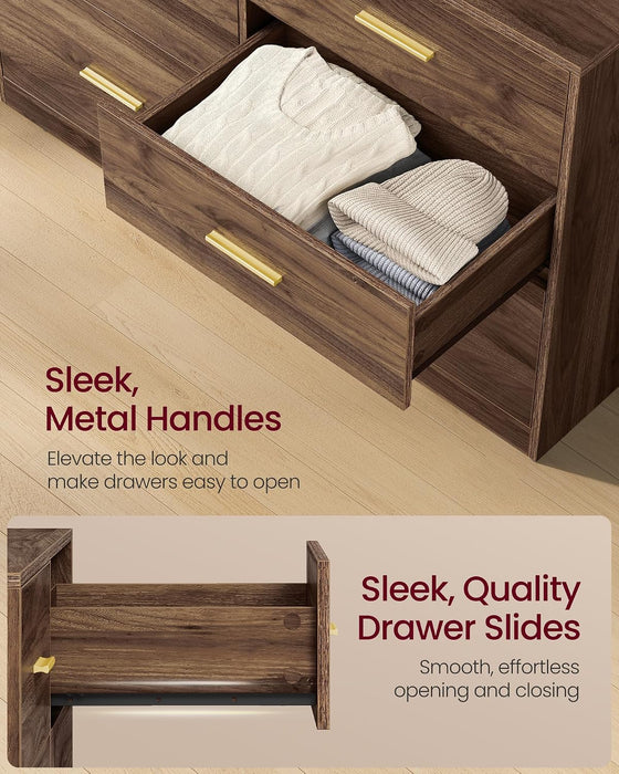 6-Drawer Dresser, Chest of Drawers, 46.9 X 15.8 X 30.7 Inches