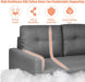 Modern Fabric Loveseat with Removable Backrest