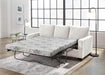 White Queen Upholstered Sleeper Sofa With GelMemoryFoam