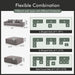 Gray 113Inch Modular Upholstered Sectional Sofa Sleeper