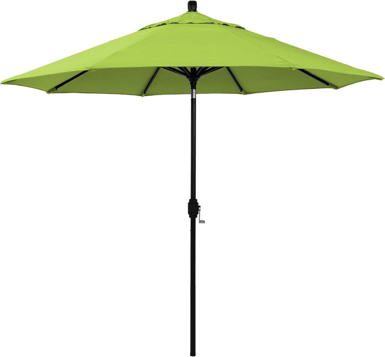 12-Year-Non-Fading, 9Ft Premium Sunbrella Patio Umbrella, Hand-Crank, Button-Tilt, Black Frame, Macaw Fabric