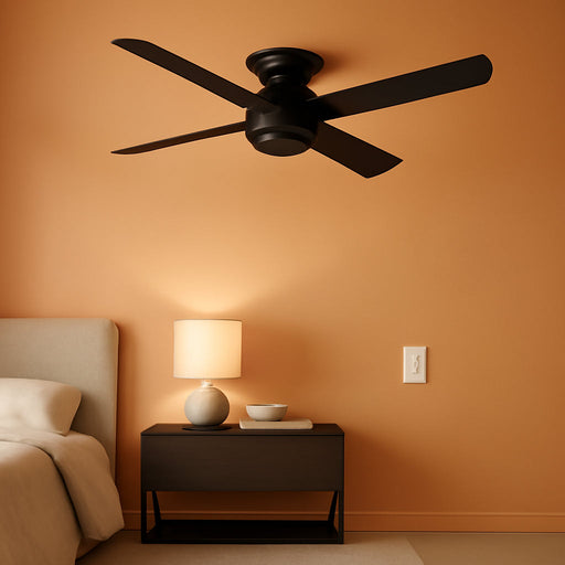 Contemporary 52 Inch Matte Black Ceiling Fan