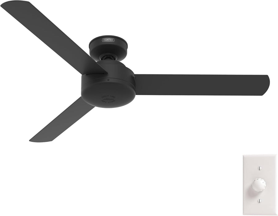 Contemporary 52 Inch Matte Black Ceiling Fan