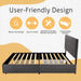 Upholstered Queen Size Platform Bed Frame with 4 Storage Drawers, Adjustable Headboard with Square Stitched Button Tufted Design, Wooden Slat Support, No Box Spring Needed, Dark Grey