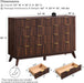 54" Wide Fluted 9 Drawer Dresser for Bedroom, Dark Walnut