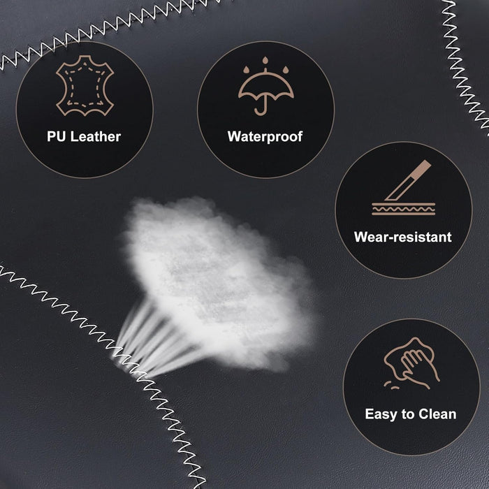 Bar Stools Set of 2, PU Leather Counter Height Barstools with Back, Height Adjustable Swivel Bar Chairs, Modern Armless Kitchen Island Stool, Black