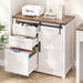 White Farmhouse Lateral File Cabinet Adjustable Shelves