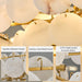 Natural Alabaster round Chandelier, 31.5" Modern Marble Chandelier with 50 Stone Texture Panels, 12-Light Dimmable Spanish Alabaster Chandeliers for Living Room, Dining Room, Hallway