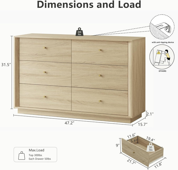 White Oak Architecturally Designed Dresser With Drawers